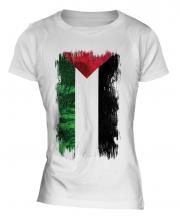 Palestine Grunge Flag Ladies T-Shirt