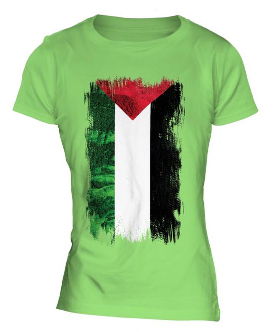 Palestine Grunge Flag Ladies T-Shirt