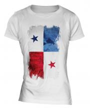 Panama Grunge Flag Ladies T-Shirt