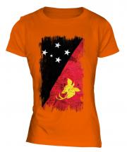 Papua New Guinea Grunge Flag Ladies T-Shirt