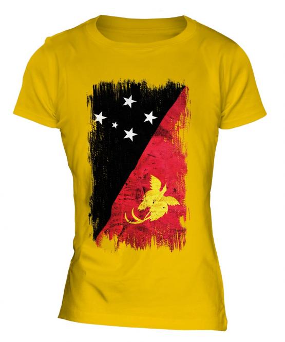 Papua New Guinea Grunge Flag Ladies T-Shirt