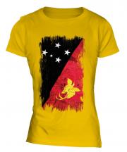 Papua New Guinea Grunge Flag Ladies T-Shirt