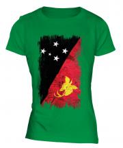 Papua New Guinea Grunge Flag Ladies T-Shirt