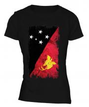 Papua New Guinea Grunge Flag Ladies T-Shirt