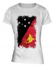 Papua New Guinea Grunge Flag Ladies T-Shirt