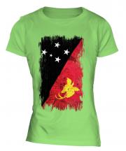 Papua New Guinea Grunge Flag Ladies T-Shirt