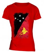 Papua New Guinea Grunge Flag Ladies T-Shirt