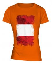 Peru Grunge Flag Ladies T-Shirt