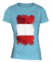 Peru Grunge Flag Ladies T-Shirt