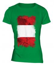 Peru Grunge Flag Ladies T-Shirt