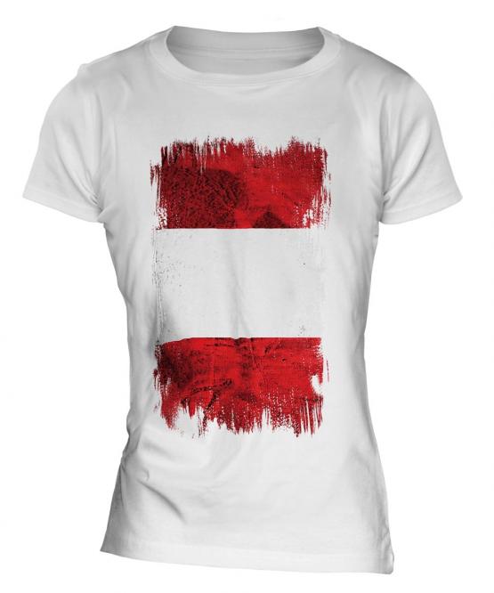 Peru Grunge Flag Ladies T-Shirt