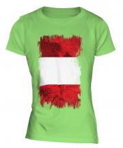 Peru Grunge Flag Ladies T-Shirt