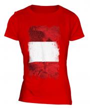 Peru Grunge Flag Ladies T-Shirt