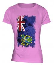 Pitcairn Islands Grunge Flag Ladies T-Shirt