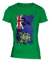 Pitcairn Islands Grunge Flag Ladies T-Shirt