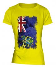 Pitcairn Islands Grunge Flag Ladies T-Shirt