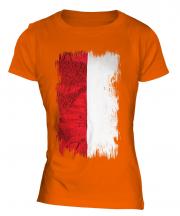 Poland Grunge Flag Ladies T-Shirt
