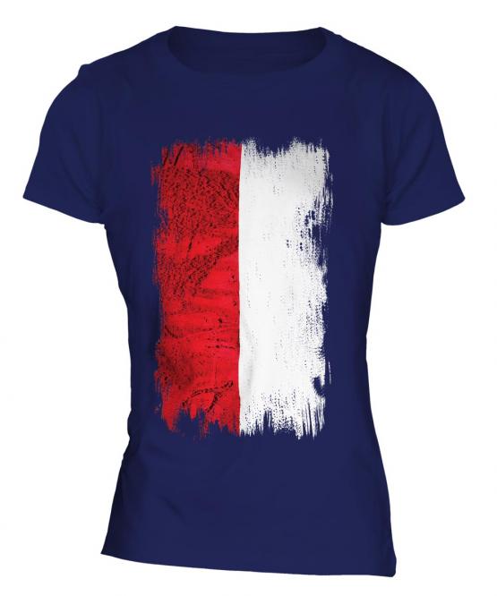Poland Grunge Flag Ladies T-Shirt