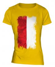 Poland Grunge Flag Ladies T-Shirt