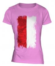 Poland Grunge Flag Ladies T-Shirt