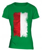 Poland Grunge Flag Ladies T-Shirt