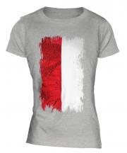 Poland Grunge Flag Ladies T-Shirt