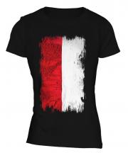 Poland Grunge Flag Ladies T-Shirt