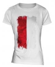 Poland Grunge Flag Ladies T-Shirt
