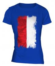 Poland Grunge Flag Ladies T-Shirt