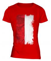 Poland Grunge Flag Ladies T-Shirt
