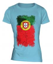 Portugal Grunge Flag Ladies T-Shirt