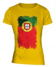 Portugal Grunge Flag Ladies T-Shirt