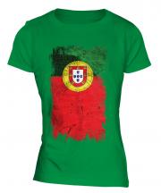 Portugal Grunge Flag Ladies T-Shirt