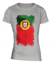 Portugal Grunge Flag Ladies T-Shirt