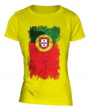 Portugal Grunge Flag Ladies T-Shirt