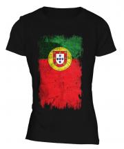 Portugal Grunge Flag Ladies T-Shirt