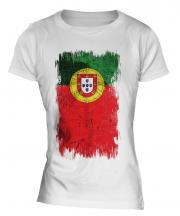 Portugal Grunge Flag Ladies T-Shirt