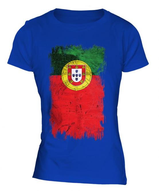 Portugal Grunge Flag Ladies T-Shirt