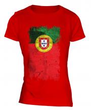 Portugal Grunge Flag Ladies T-Shirt