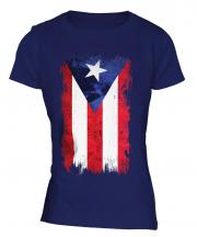 Puerto Rico Grunge Flag Ladies T-Shirt