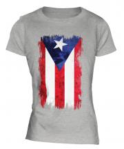 Puerto Rico Grunge Flag Ladies T-Shirt