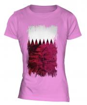 Qatar Grunge Flag Ladies T-Shirt