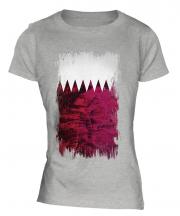Qatar Grunge Flag Ladies T-Shirt