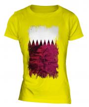 Qatar Grunge Flag Ladies T-Shirt