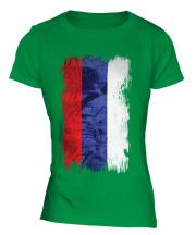 Republika Srpska Grunge Flag Ladies T-Shirt