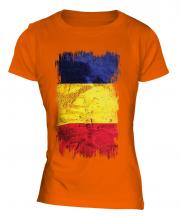 Romania Grunge Flag Ladies T-Shirt