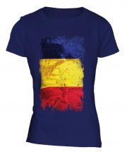 Romania Grunge Flag Ladies T-Shirt