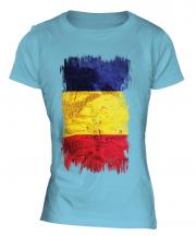 Romania Grunge Flag Ladies T-Shirt