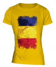 Romania Grunge Flag Ladies T-Shirt