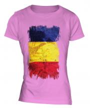 Romania Grunge Flag Ladies T-Shirt